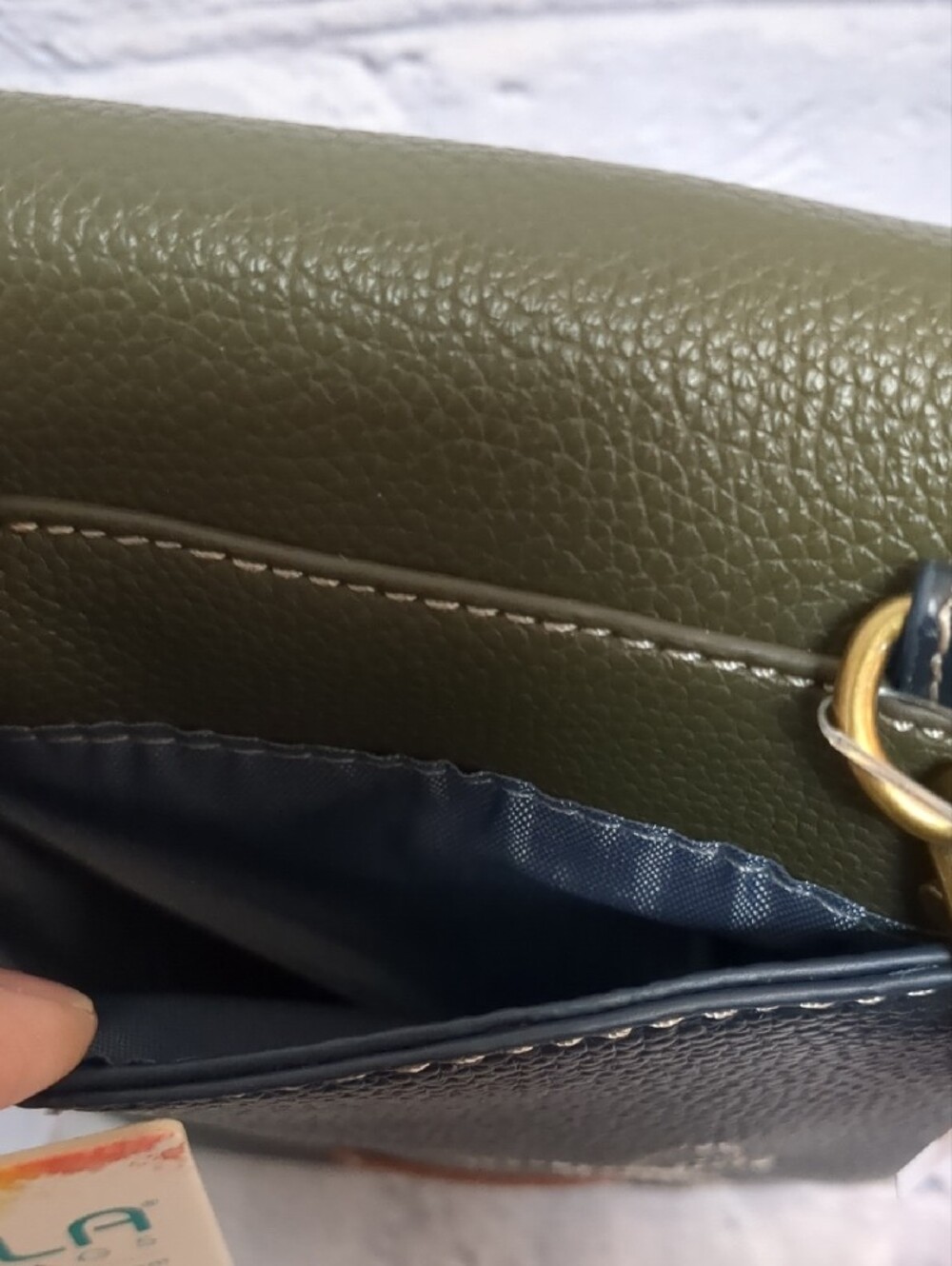 Chala Olive & Navy Floral Butterfly Crossbody Bag - Picture 3 of 5